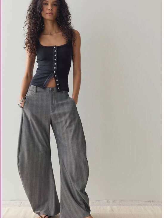Free People Pants - Free People Spotlight Menswear Barrel Trousers
